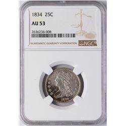 1834 Capped Bust Quarter Coin NGC AU53