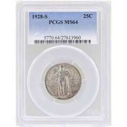 1928-S Standing Liberty Quarter Coin PCGS MS64