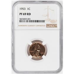 1953 Proof Lincoln Wheat Cent Coin NGC PF69RD