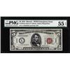 Image 1 : 1934 $5 Hawaii WWII Emergency Issue Federal Reserve Note Fr.2301m PMG About Unc. 55EPQ