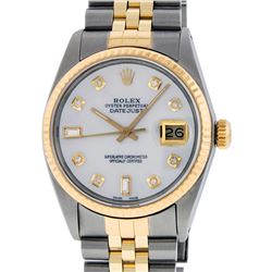 Rolex Mens Two Tone 14K MOP Diamond 36MM Datejust Watch