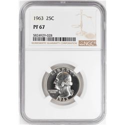 1963 Proof Washington Quarter Coin NGC PF67