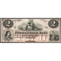 1800's $2 International Bank of Portland State of Maine Obsolete Note