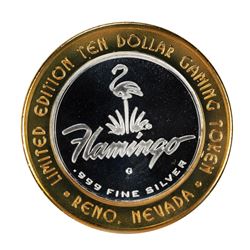 .999 Silver Flamingo Reno Nevada $10 Casino Limited Edition Gaming Token