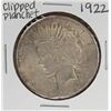 Image 1 : 1922 $1 Peace Silver Dollar Coin - Clipped Planchet Error