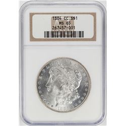 1884-CC $1 Morgan Silver Dollar Coin NGC MS65