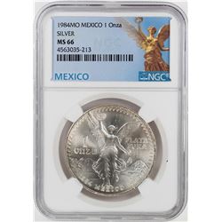 1984Mo Mexico 1 Onza Libertad Silver Coin NGC MS66