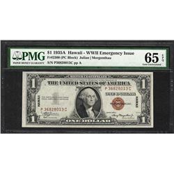 1935A $1 Hawaii Silver Certificate WWII Emergency Note PMG Gem Uncirculated 65EPQ