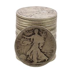 Roll of (20) Assorted Date 1929 and Earlier Walking Liberty Half Dollar Coins