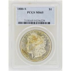 1880-S $1 Morgan Silver Dollar Coin PCGS MS65