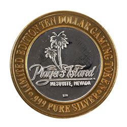 .999 Fine Silver Players Island Casino $10 Casino Limited Edition Gaming Token