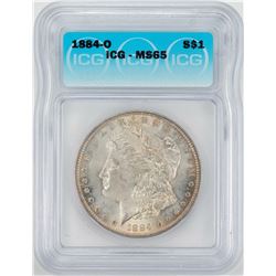 1884-O $1 Morgan Silver Dollar Coin ICG MS65