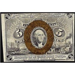 March 3, 1863 Five Cents Second Issue Fractional Currency Note