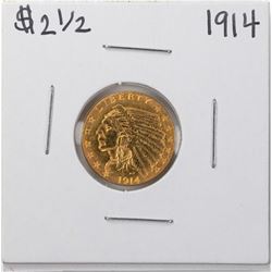 1914 $2 1/2 Indian Head Quarter Eagle Gold Coin