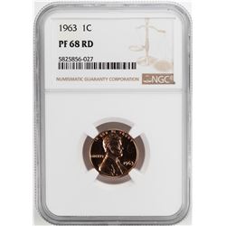 1963 Proof Lincoln Memorial Cent Coin NGC PF68RD