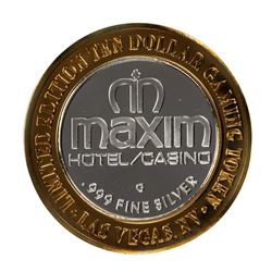 .999 Silver Maxim Hotel & Casino Las Vegas, NV $10 Limited Edition Gaming Token