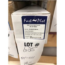NEW FAST PLOT 50" X 100' SELF ADHESIVE POLYPROPYLENE 8 MIL - WATERPROOF