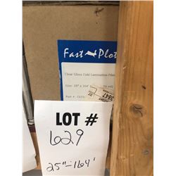 NEW FAST PLOT 25" X 164' CLEAR GLOSS COLD LAMINATION FILM