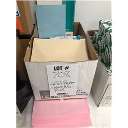 LOT OF PAPER: CREAM , BLUE, PINK