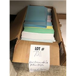 BOX FULL OF ASSORTED COLOR PAPER