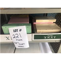 LOT OF ASSORTED COLORED TICKETS (PER SELLER APPROX $50- $100 PER BUNDLE)