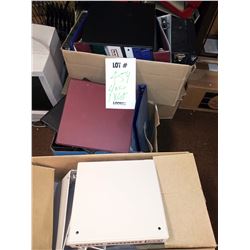 LOT OF ASSTD 3 RING BINDERS, 4 CASES