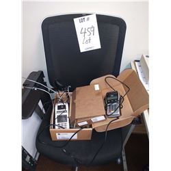 FIRST DATA CREDIT CARD TERMINAL / PIN PAD, AND MESH OFFICE CHAIR