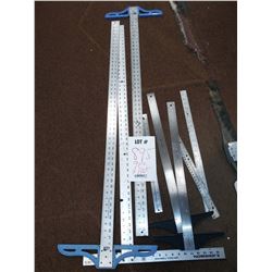 9 PC LOT: T-SQUARES, AND RULERS