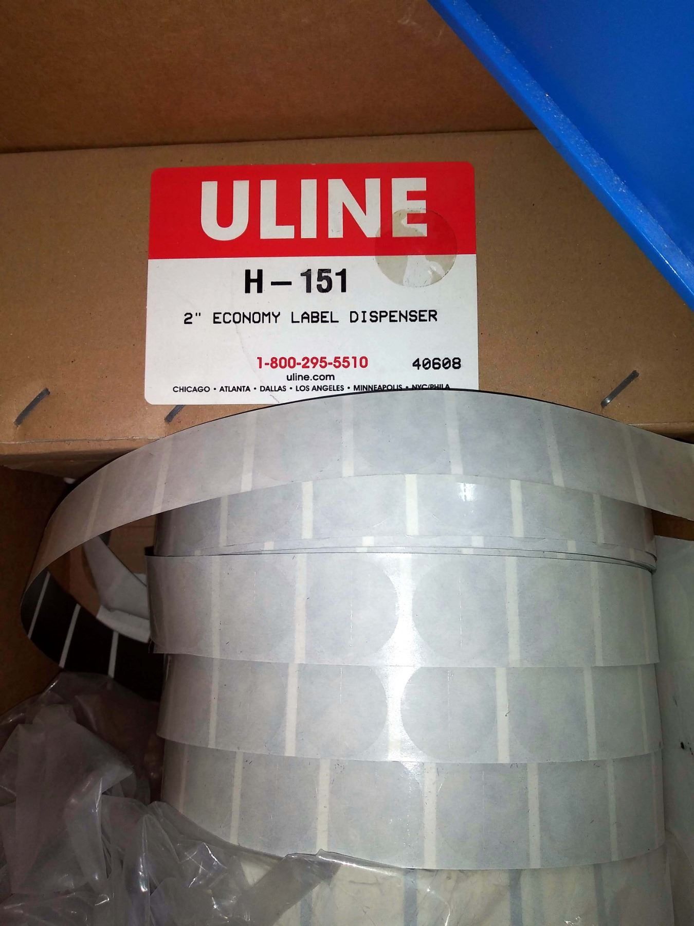 New ULine lable dispenser, with 7x new rolls of label stock