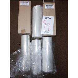 3 FULL NEW ROLLS OF 15 IN X 500 FT SHRINK AND 3 PARTIALS