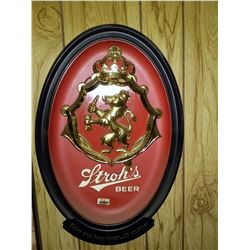 Vintage Stroh's Beer Lion Crest Bar Sign
