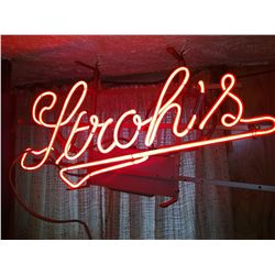 Vintage Stroh's Beer Neon Sign, Works