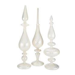 Pearlized Finish Glass Finials by Valerie Parr Hill QVC $49.99 SET OF 3