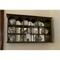 WALL DISPLAY WITH CUPS AND SAUCERS INCLUDED