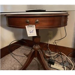 VINTAGE WALNUT DRUM TABLE