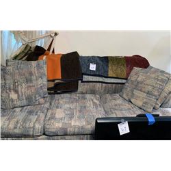 3 CUSHION SOFA SLEEPER, INCLUDES BLANKETS