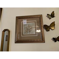 FRAMED ART WITH BUTTERFLY DECOR