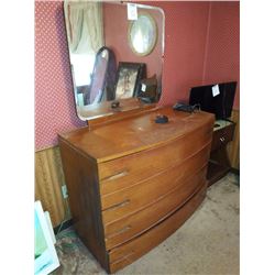 VINTAGE WALNUT DRESSER W/ MIRROR