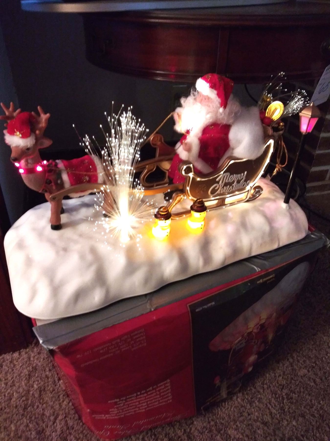 LARGE FIBER OPTIC MOTION ELECTRIC SANTA DECORATION