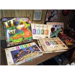 VINTAGE GAME OF LIFE X3, ELECTRONIC BATTLESHIP, IT FROM THE PIT, T-REX, FIRE ENGINE