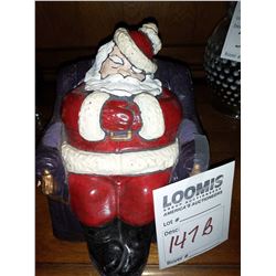 Large Vintage/Antique IRON / Hand-Painted Door Stop Santa