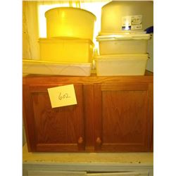 2 DRAWER CABINET W/ FOOD STORAGE CONTAINERS
