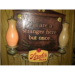 Vintage Stroh's Beer Light-up Wall Sign