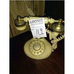 ANTIQUE TELEPHONE AND SHELF LOT