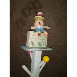 VINTAGE HUMPTY DUMPTY WOODEN COAT RACK