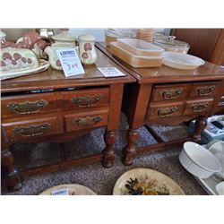 BUNDLE LOT: PAIR OF END TABLES, 6 PC KITCHEN SET, CERAMIC PLAQUES