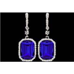 Sapphire Blue Austrian Crystal Cocktail Drop Dangle Earrings