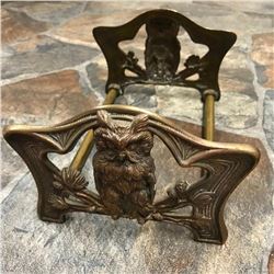 Antique H.L. Judd Art Nouveau Adjustable Owl Bookends