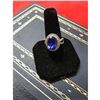 Image 1 : 5.38ct. Lab-created Blue Topaz & Crystal Silver Plated Cocktail Ring