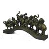Image 3 : Wealth & Prosperity Elephants Crossing a Bridge Bronze Sculpture
